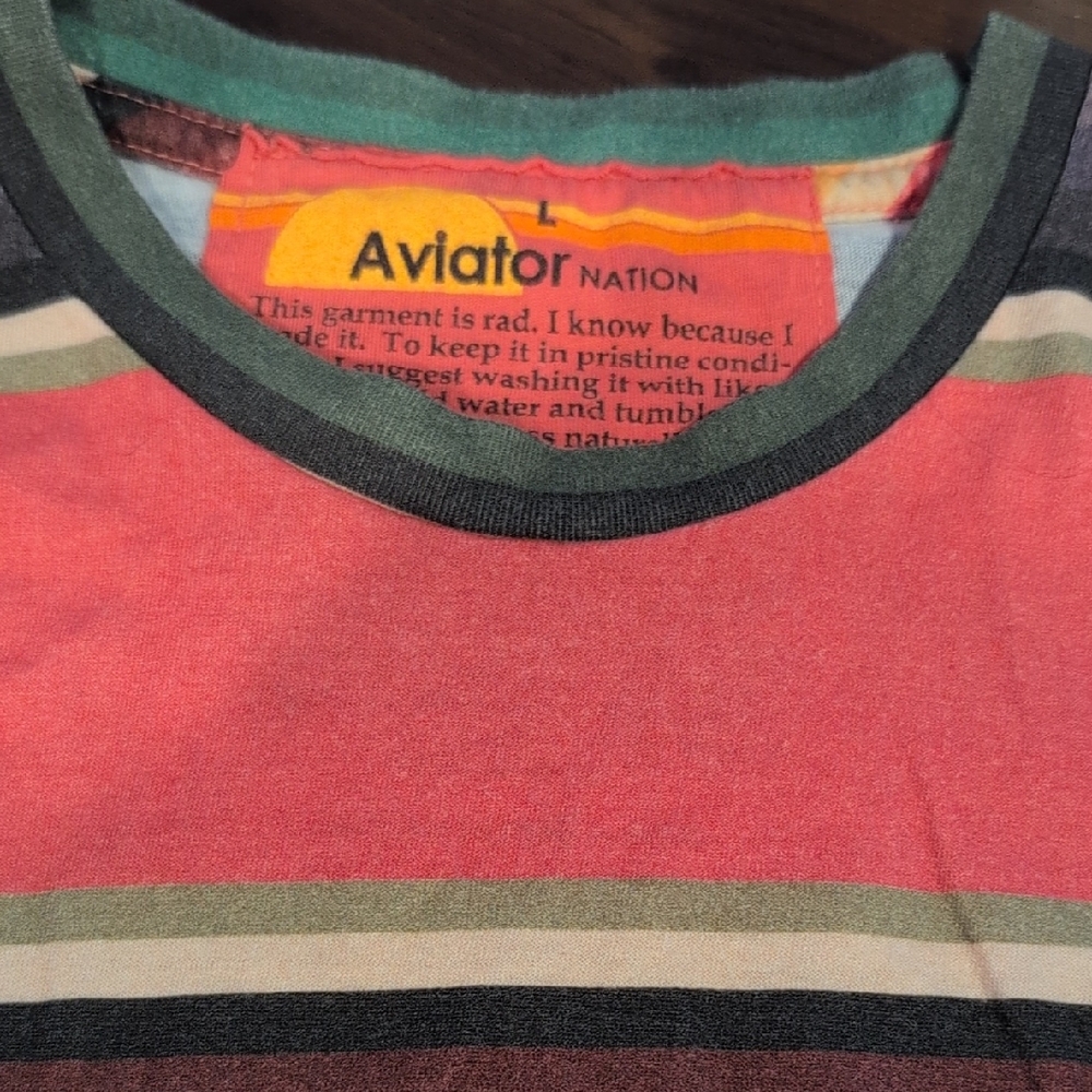 Aviator Nation Multicolor Striped Tee
